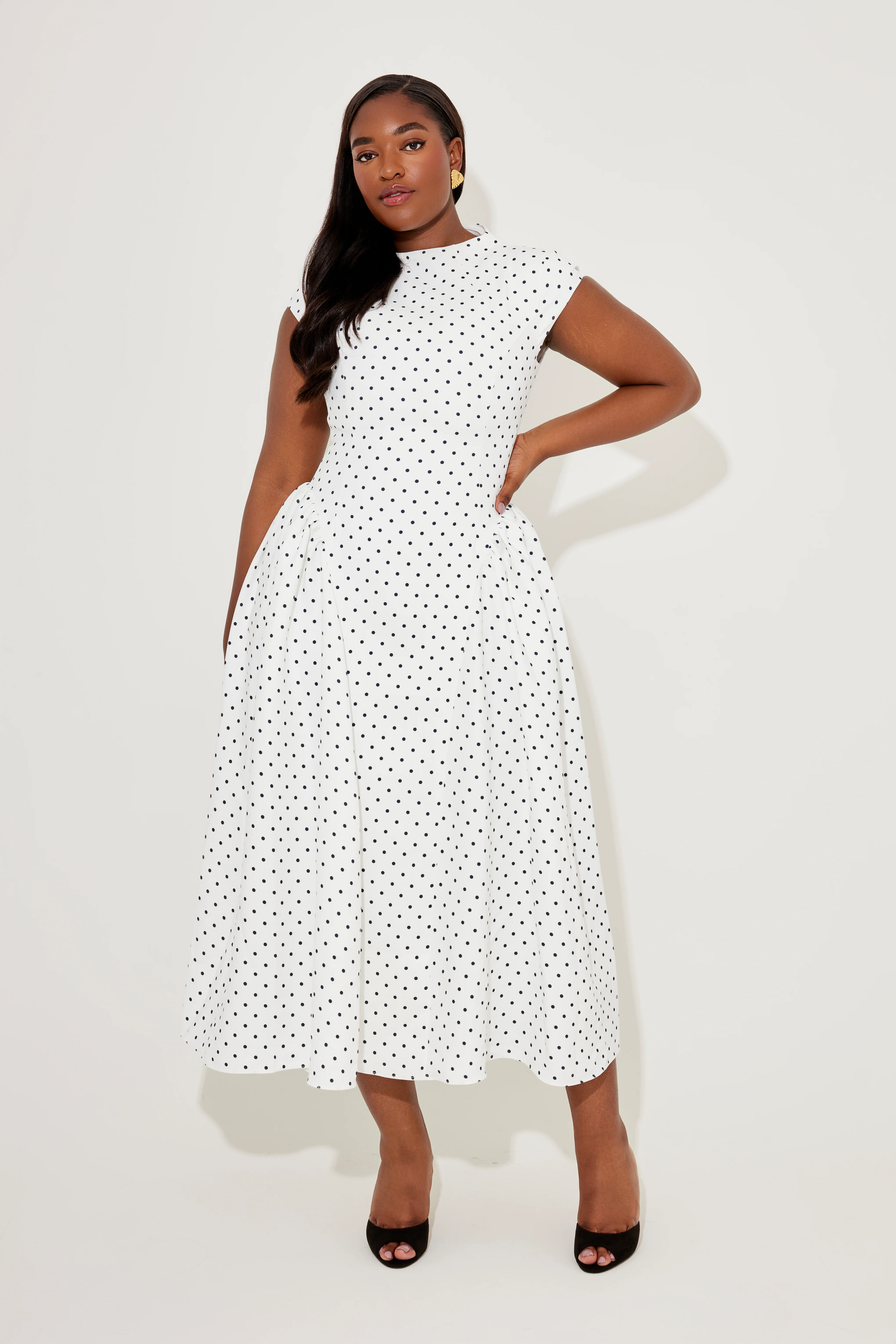 Cap Sleeve Midi Dress - Image 5