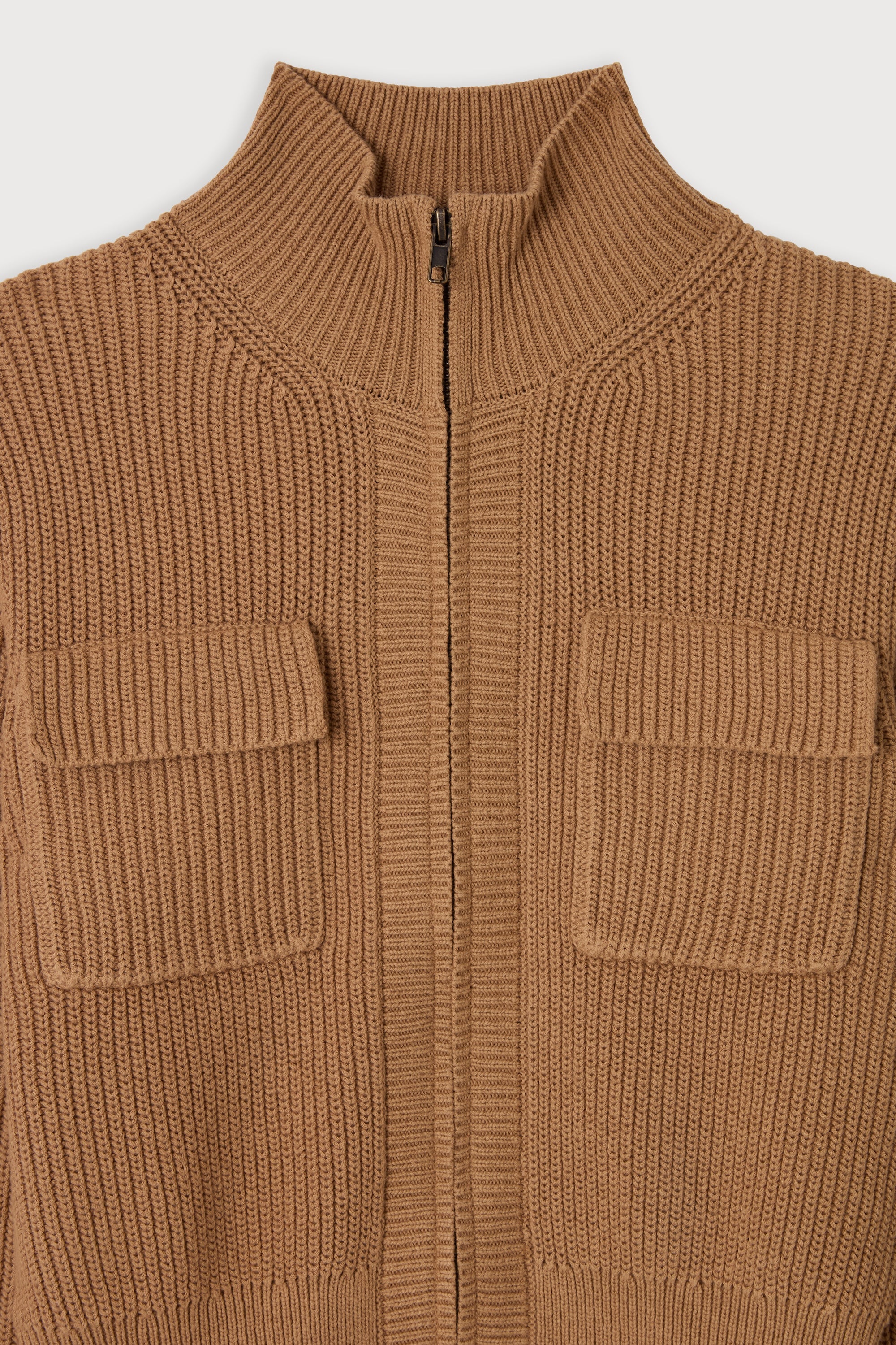 Cotton Zip Detail Cardigan - Image 7