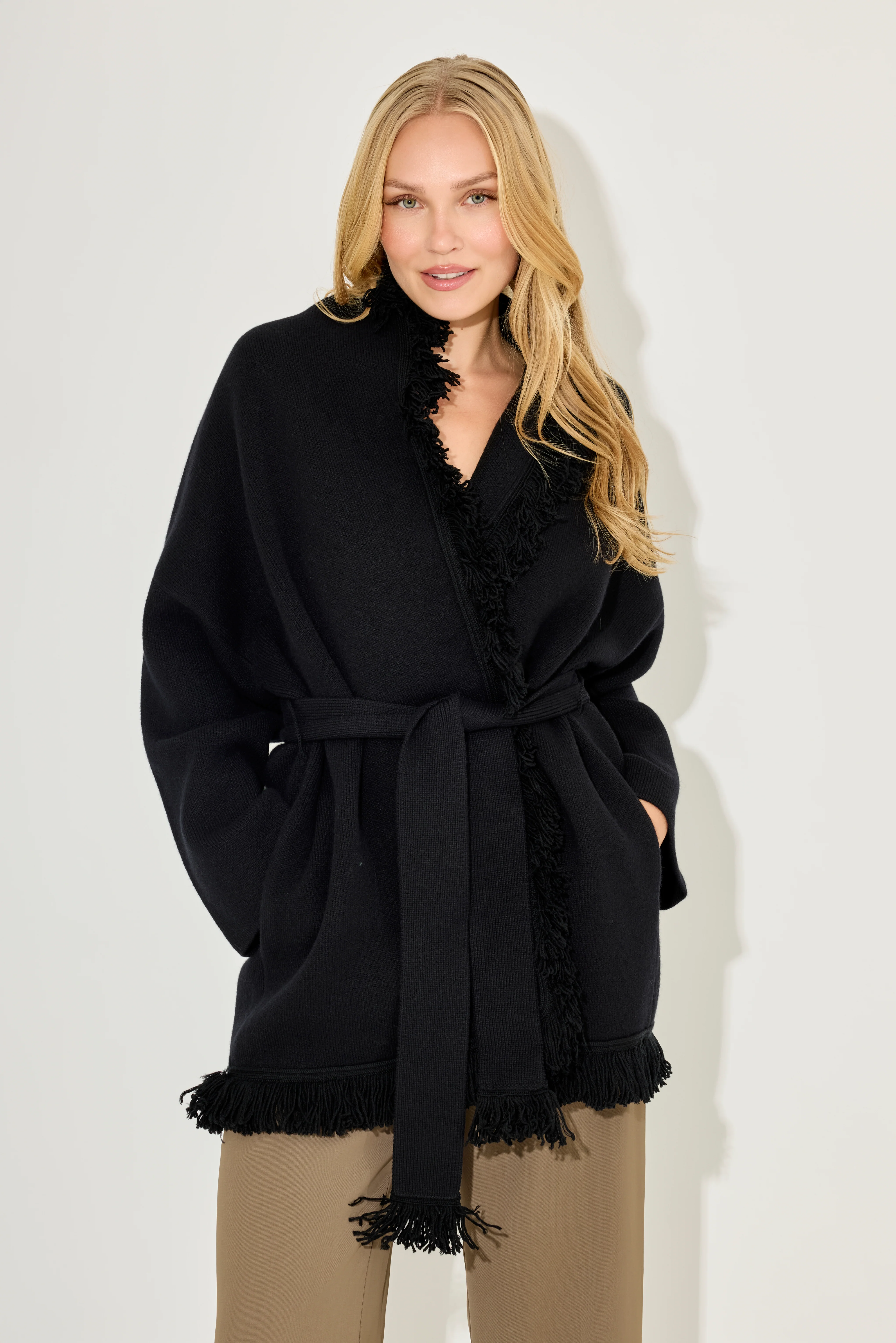 Wool Fringe Cardigan - Image 2