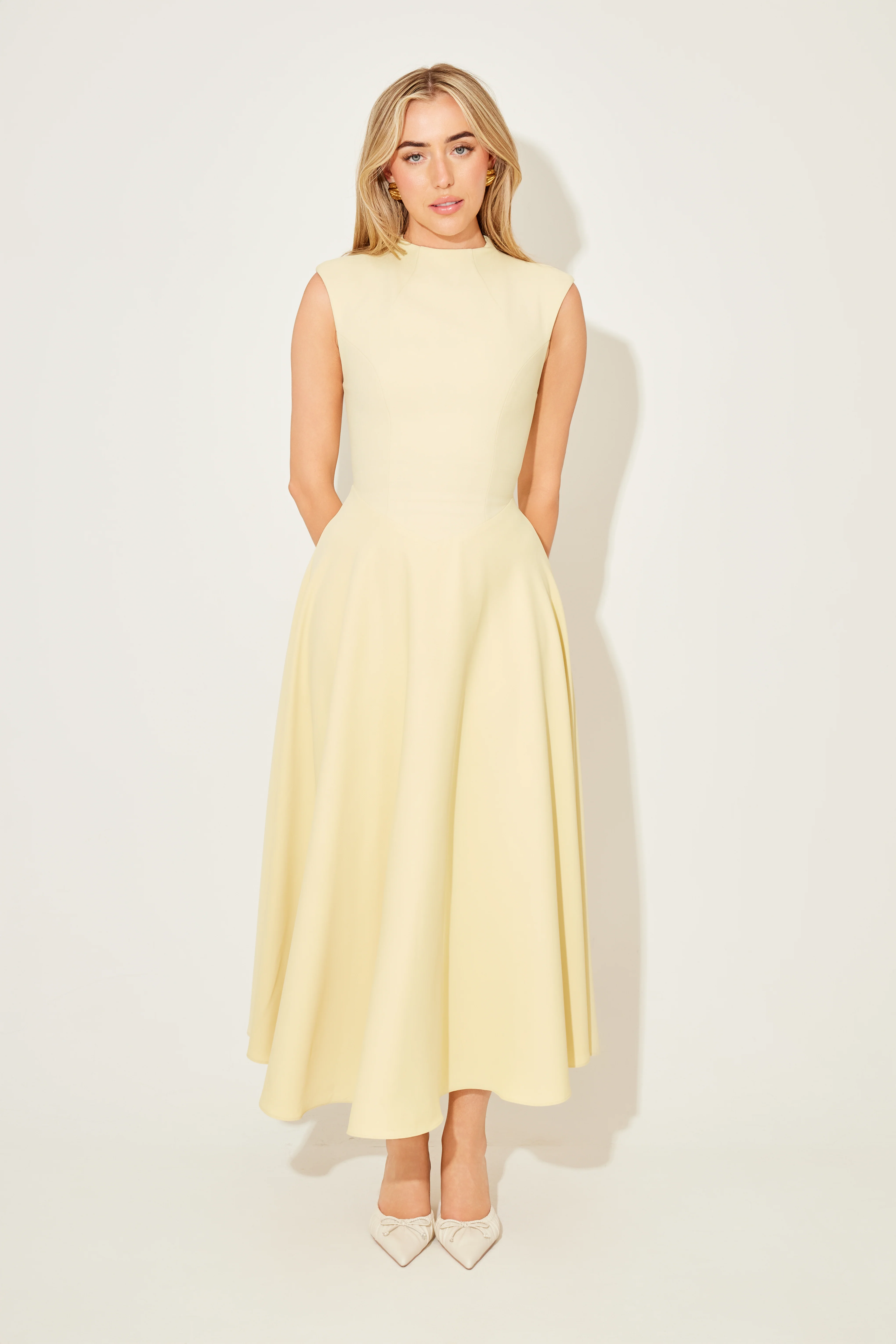 High Waist Midi Dress