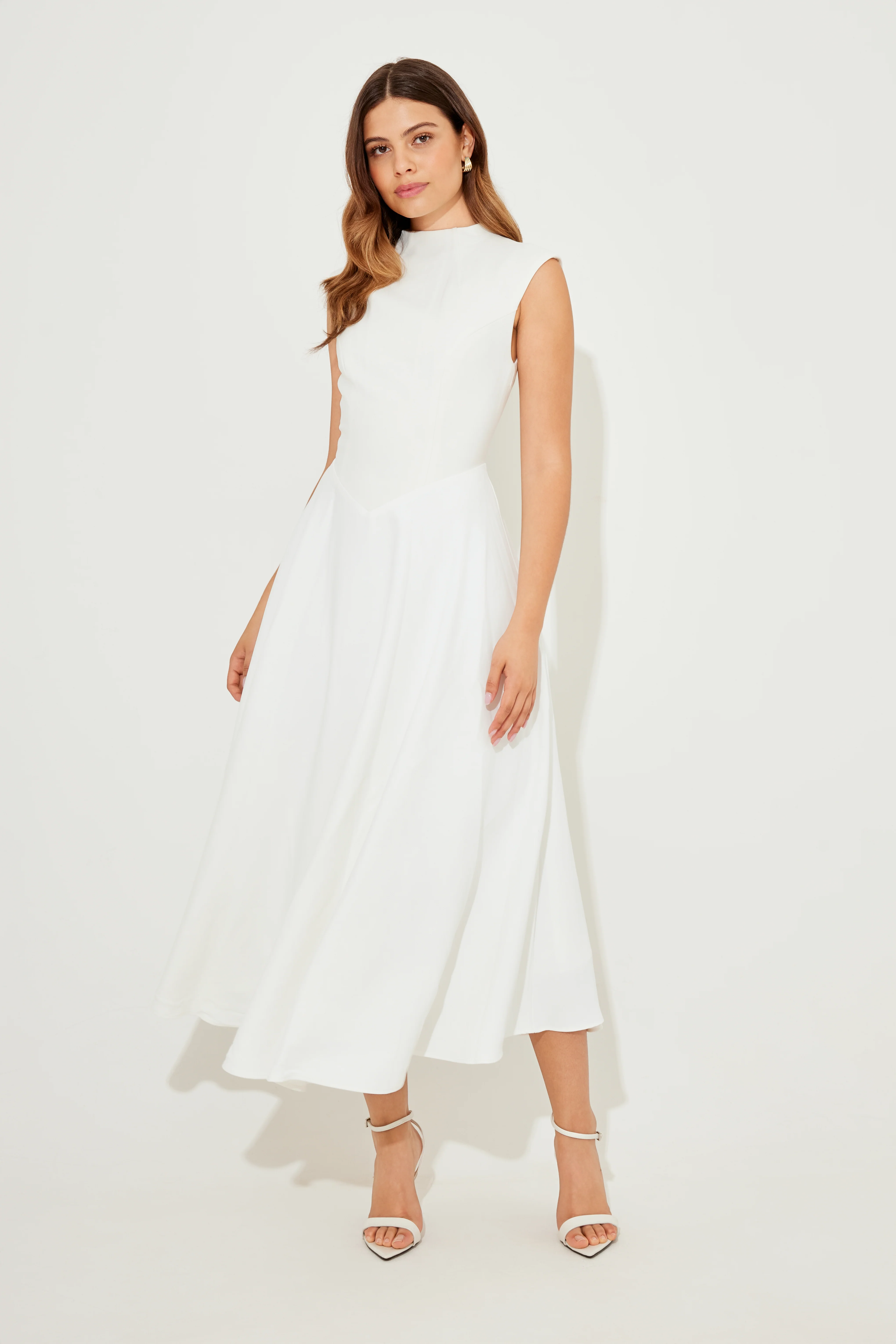 High Waist Midi Dress