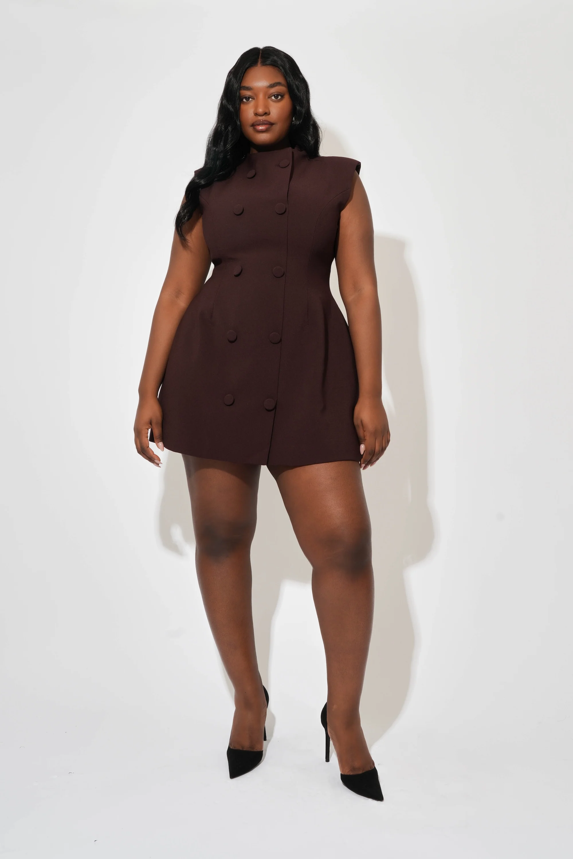 Sleeveless Button Mini Dress - Image 5