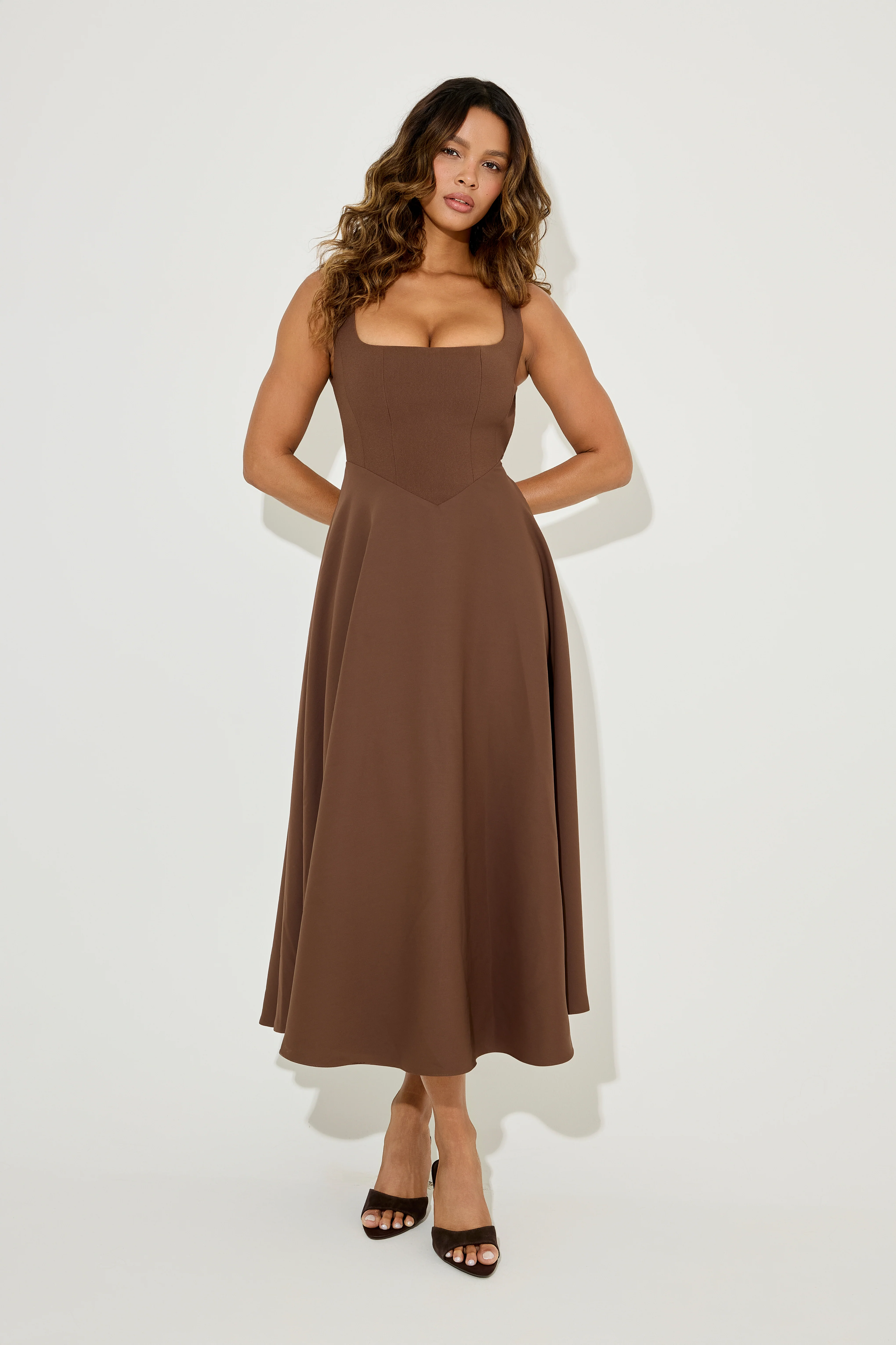 Square Neck Midi Dress