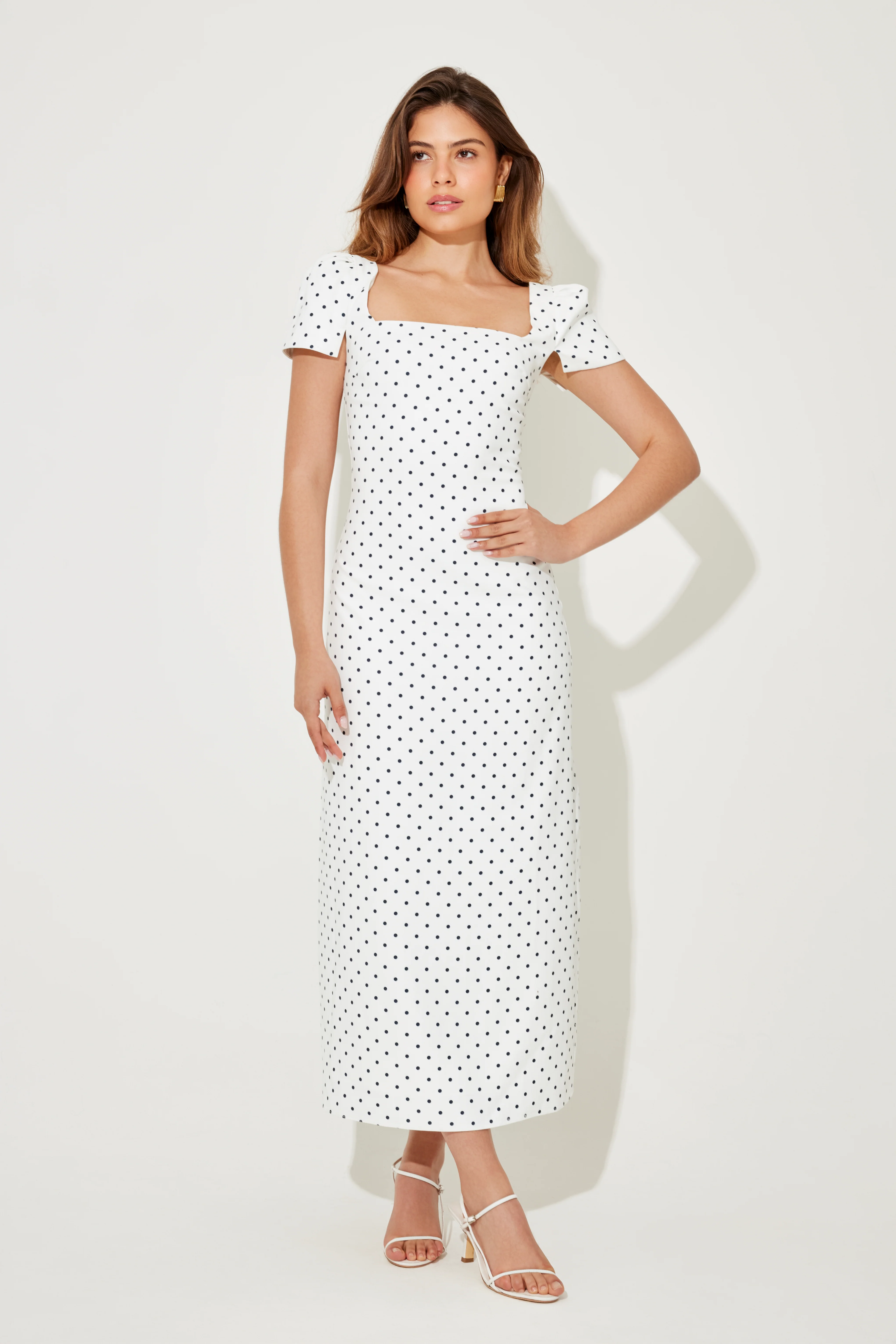 Square Neck Slip Midi Dress