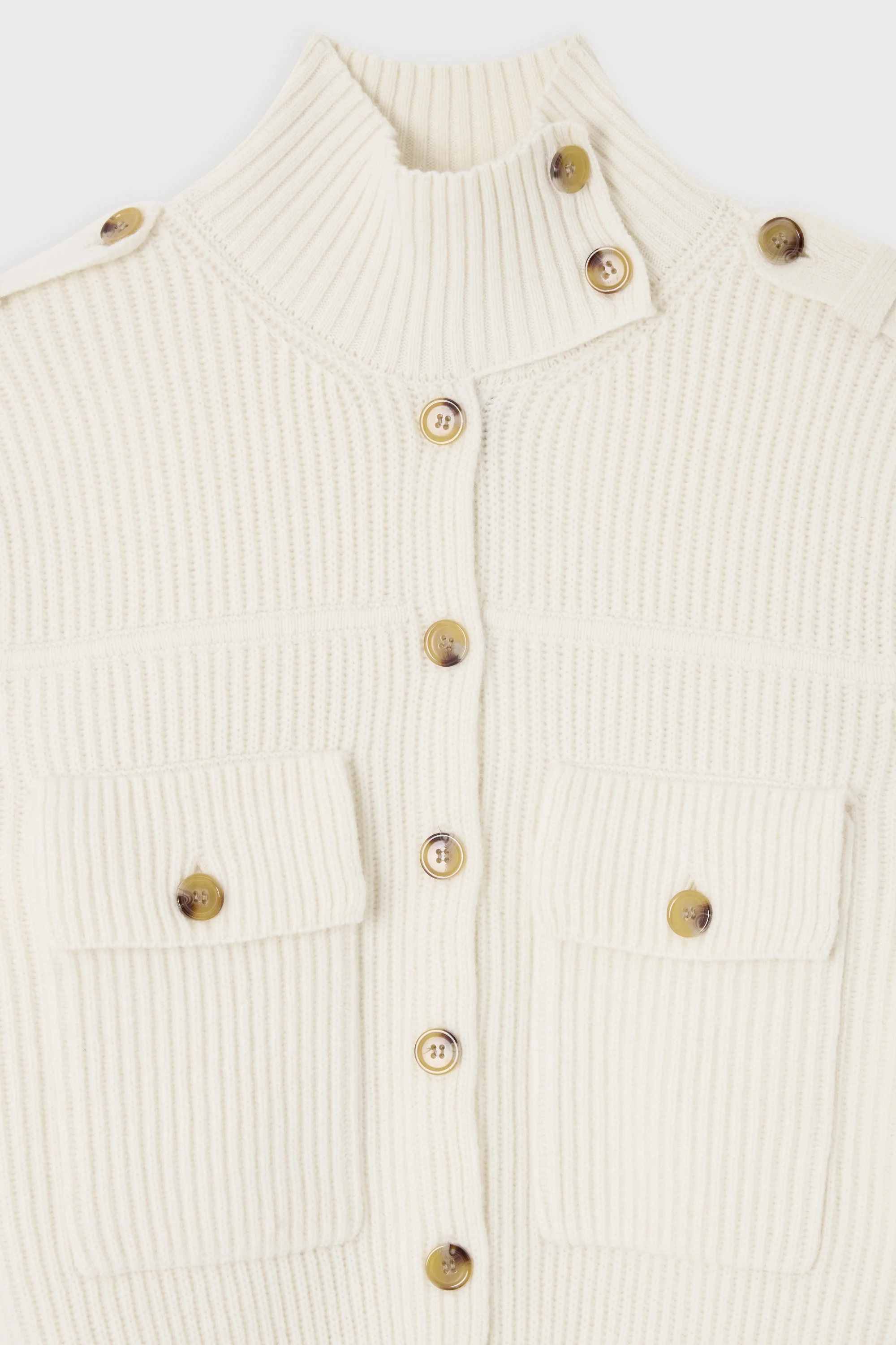 Wool High Neck Cardigan - Image 7